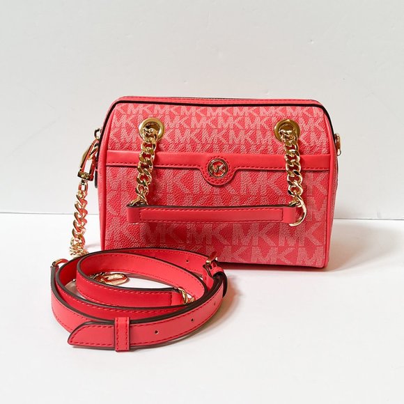 Michael Kors Blaire XS Duffle Satchel Shoulder Crossbody Bag MK Dahlia - Picture 4 of 15